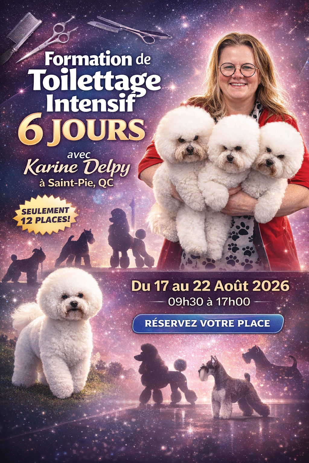 PERFECTIONNEMENT TOILETTAGE 6 JOURS · 6 GABARITS - 6 RACES -  FORMATRICE INTERNATIONALE